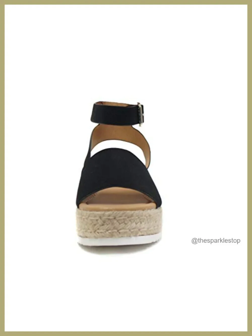 Open Toe Buckle Ankle Strap Espadrilles Flatform Wedge Casual Sandals